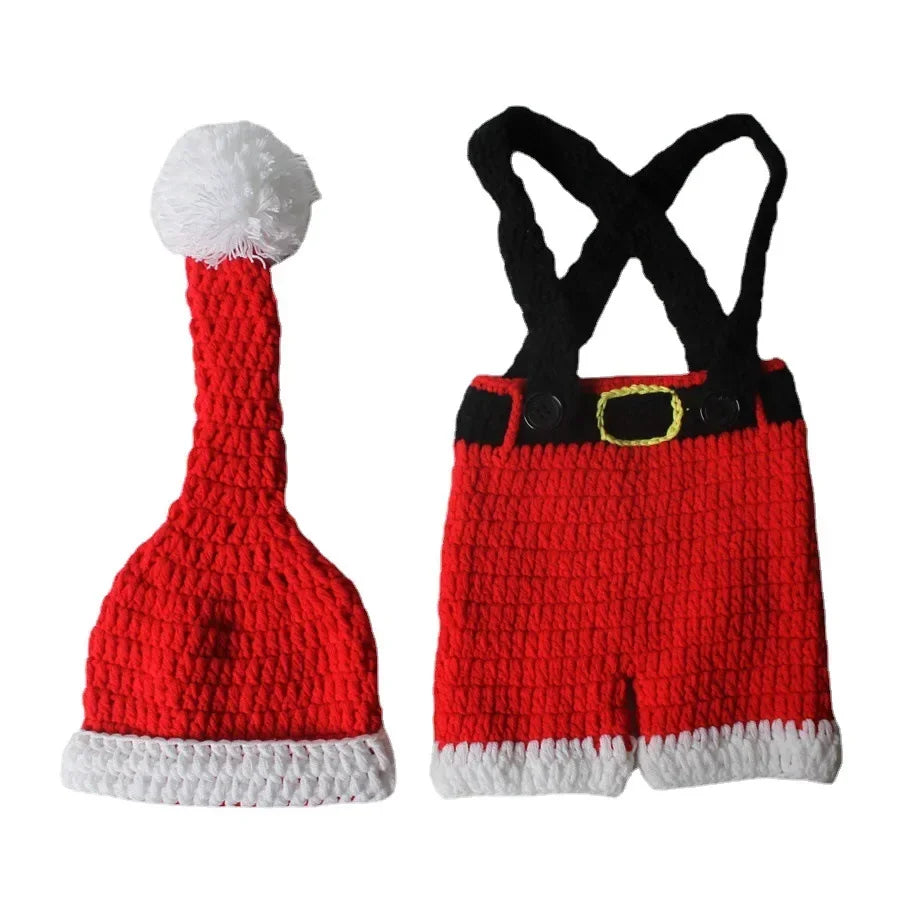 Newborn Knitted Santa Outfit- Costume
