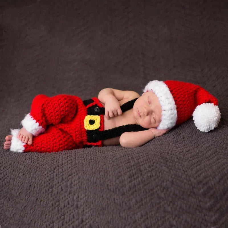 Newborn Knitted Santa Outfit- Costume