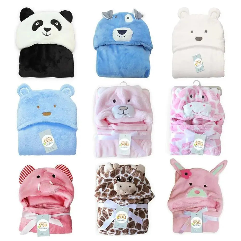 Soft Comfortable Baby Cartoon Hooded Towel