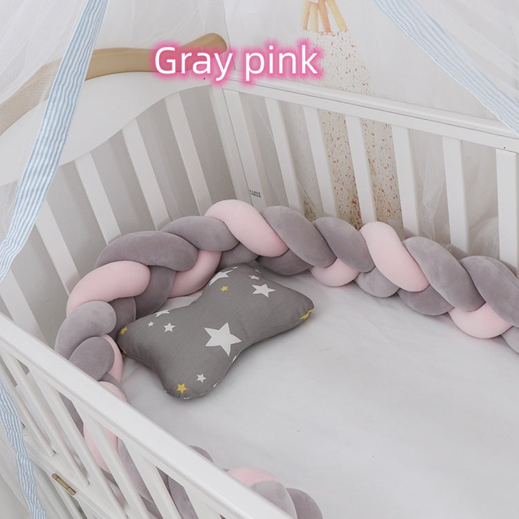 Baby Bumper Crib Braid Knot Pillow Cushion
