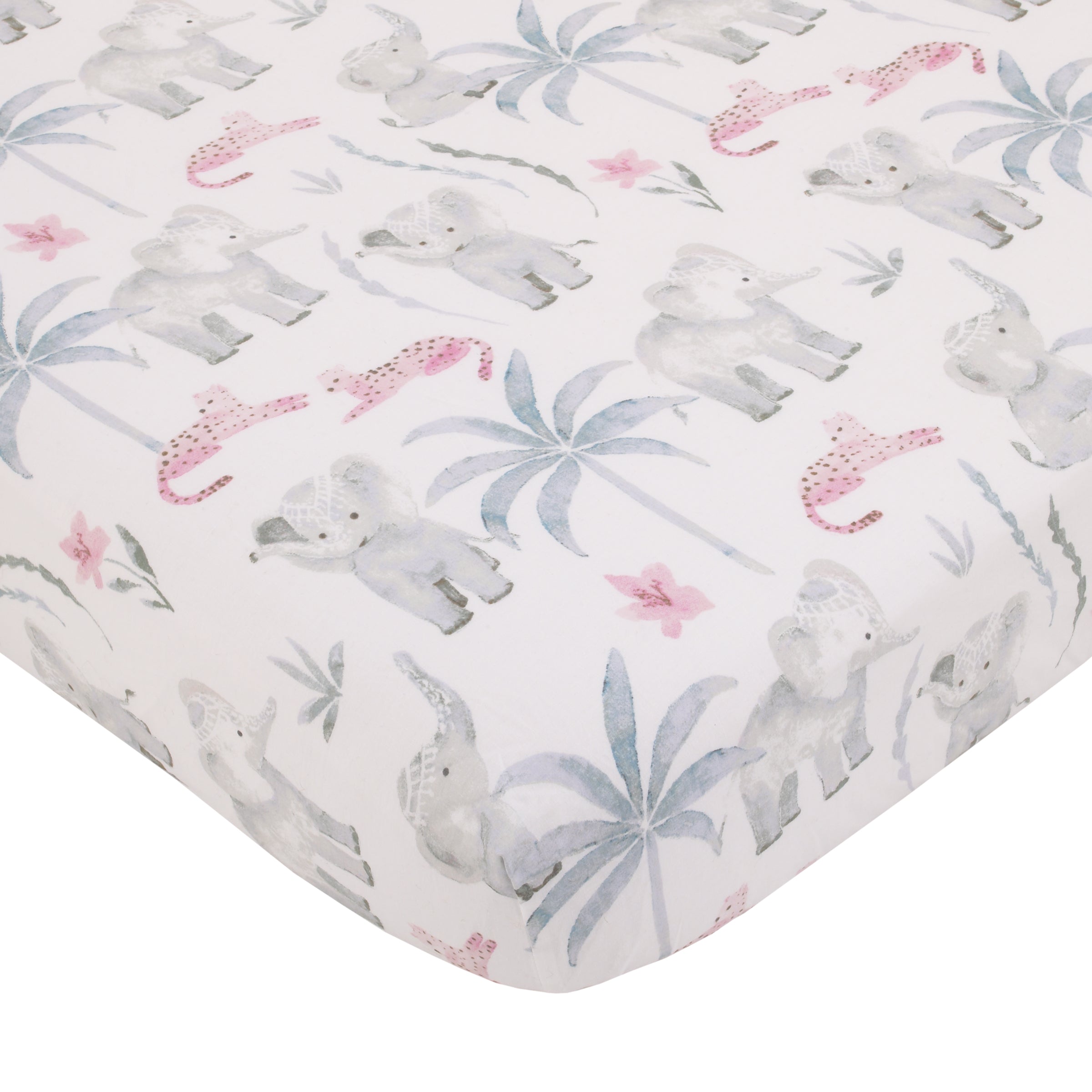 NoJo Tropical Princess Elephant 4 Piece Crib Bedding Set