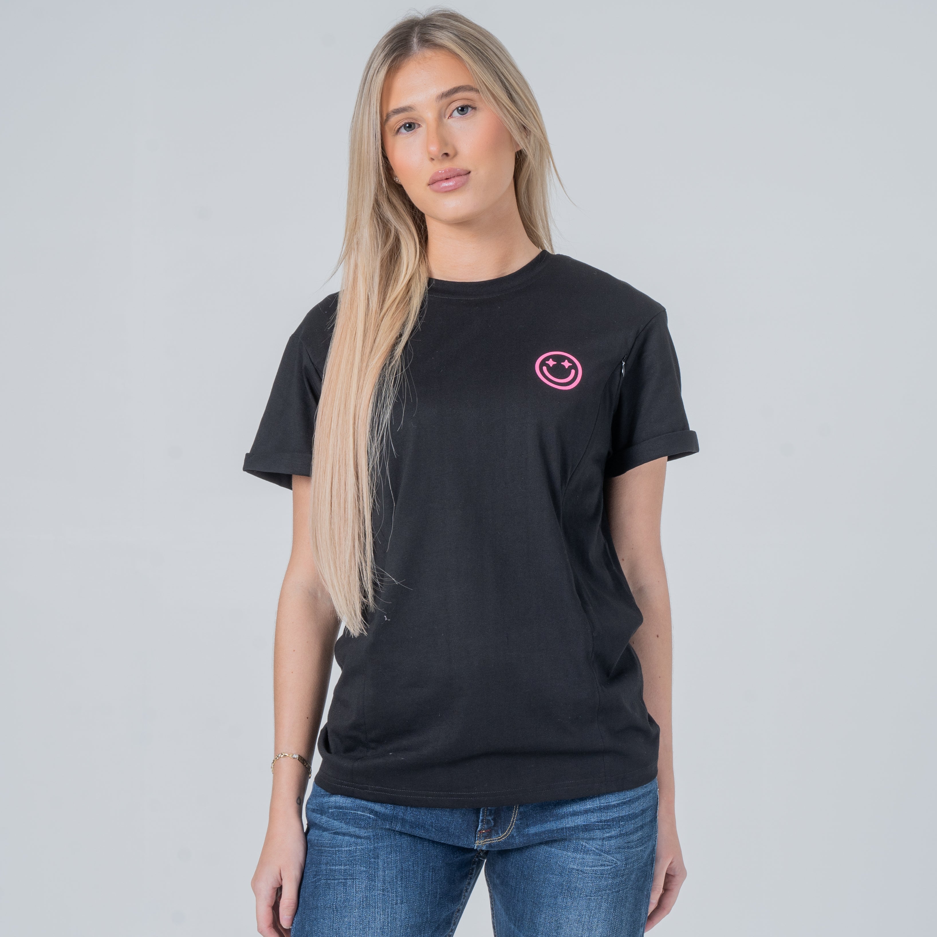 Mom Era Organic Cotton Nursing T-Shirt - Pink