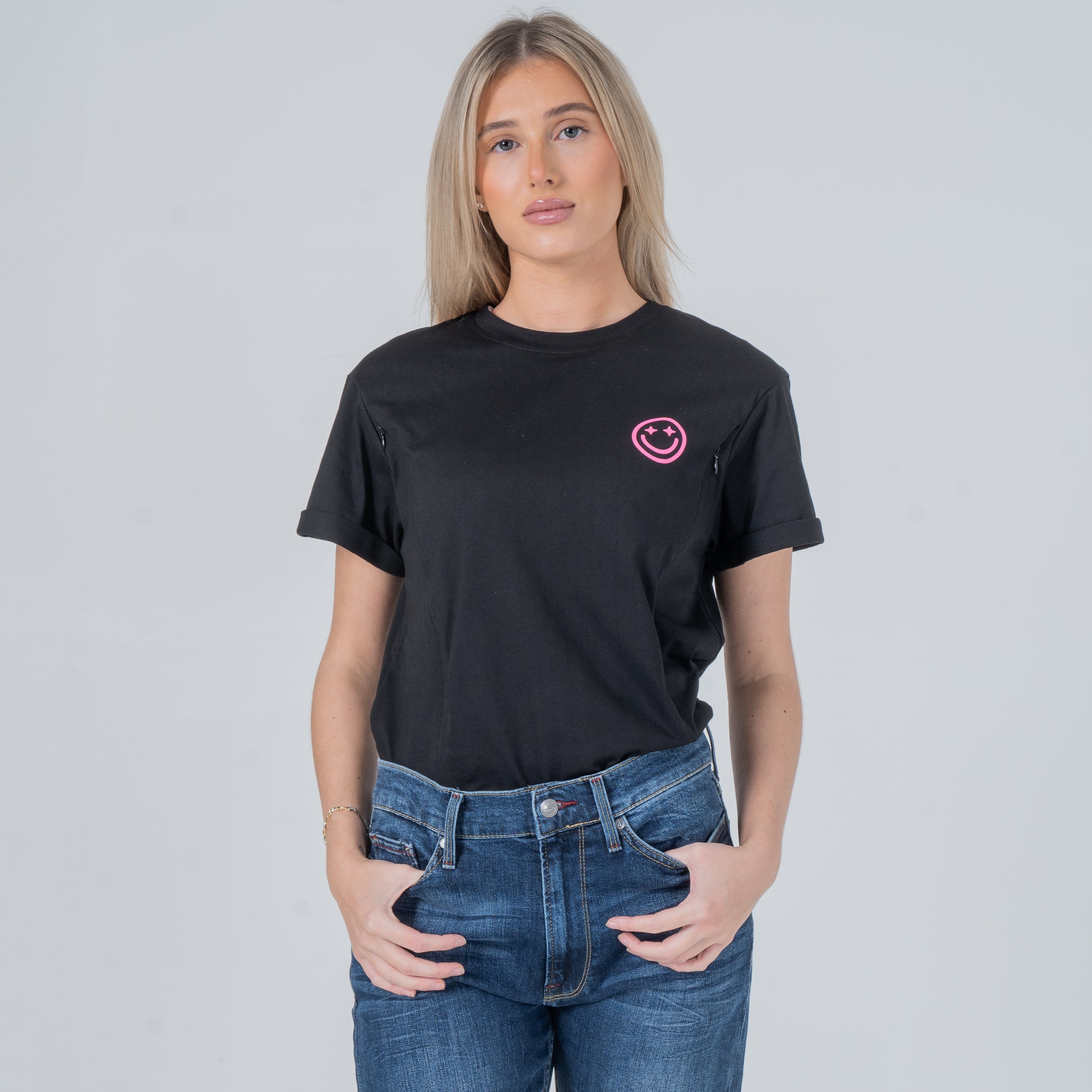 Mom Era Organic Cotton Nursing T-Shirt - Pink