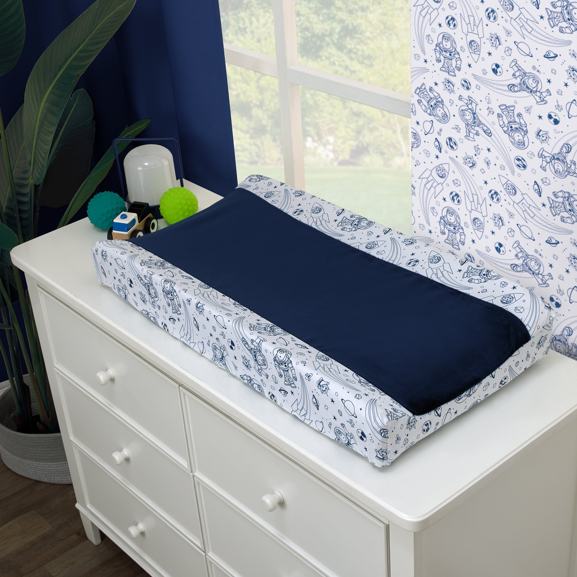 Toy Story Buzz Lightyear 4-Piece Blue Gray Crib Bedding Set