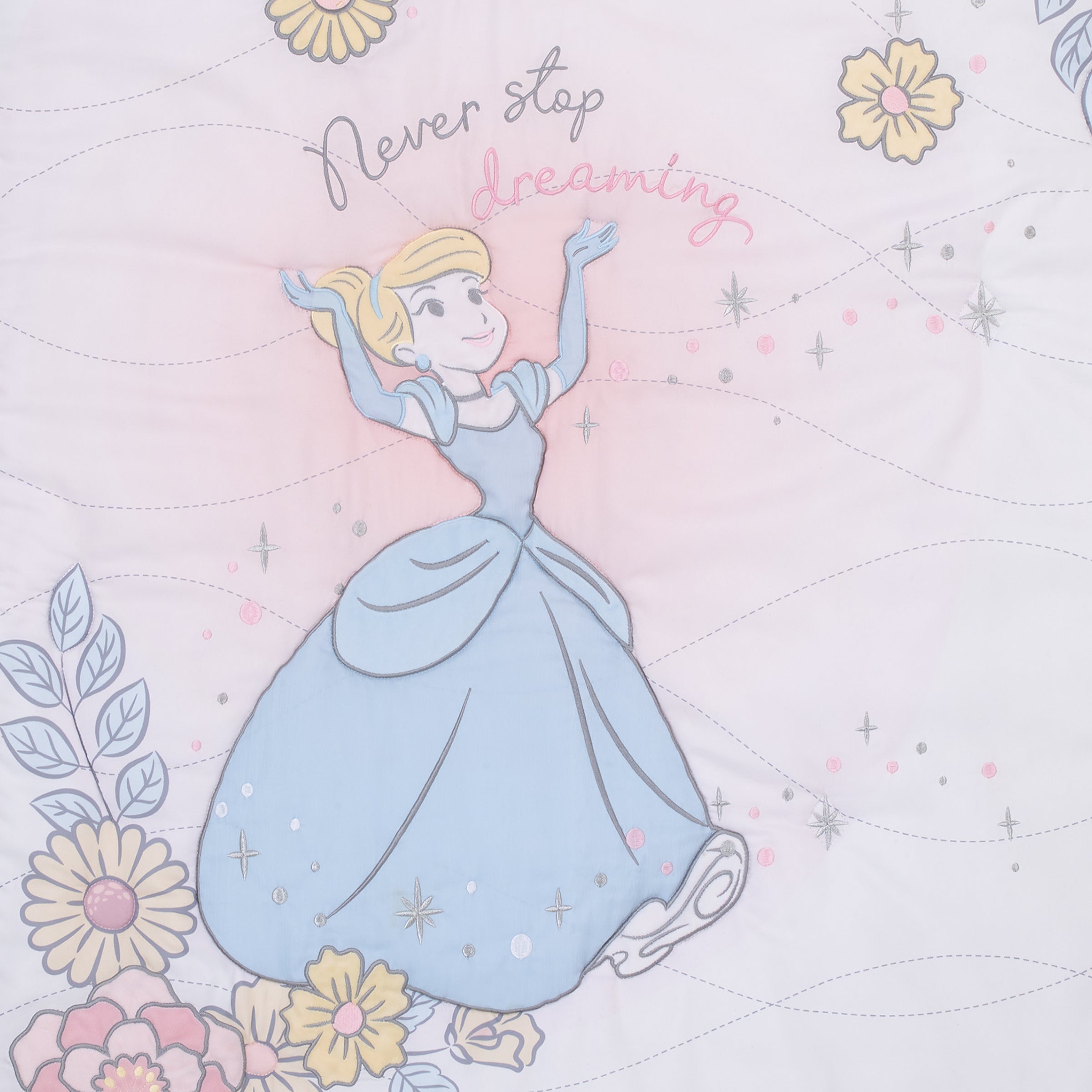 Disney Sweet Princess  Cinderella 3 Piece Nursery Crib Bedding Set